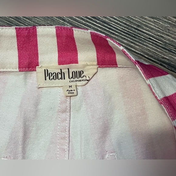 Peach Love California Pink and White Striped Flares Size Medium - Picture 4 of 7
